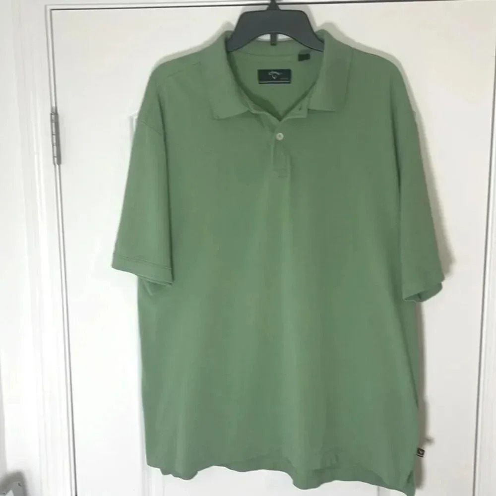Callaway Golf Polo Shirt Green Short Sleeve Pullover Sport -Size XL